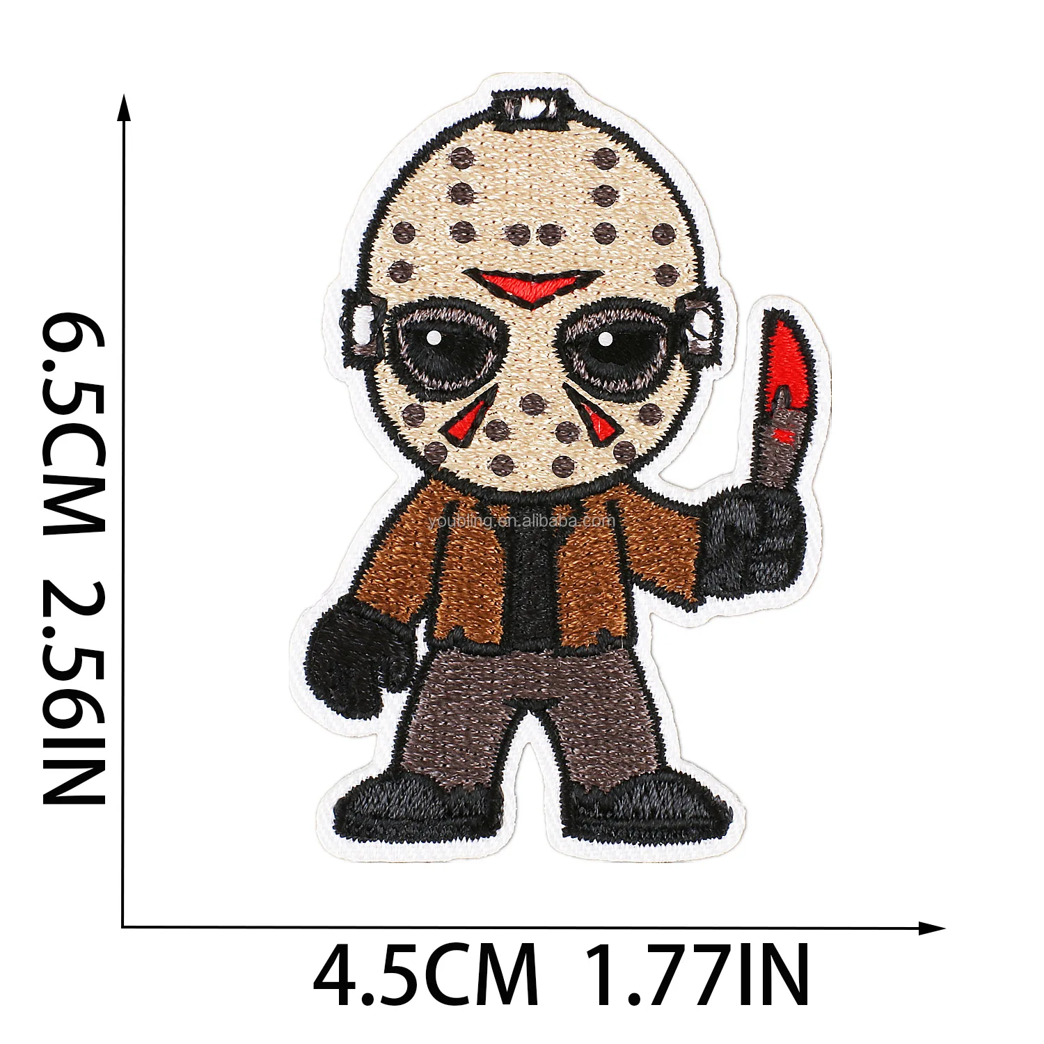 Wholesale Small Fabric Halloween Patches Embroidered Iron on Horrible Ghost Skull Embroidery Patches for Trucker Hat Clothing