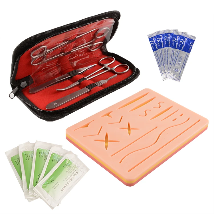 Medical Skin Training Model Artificial Skin Suture Practice Silicone Suture Pad Practice Kit