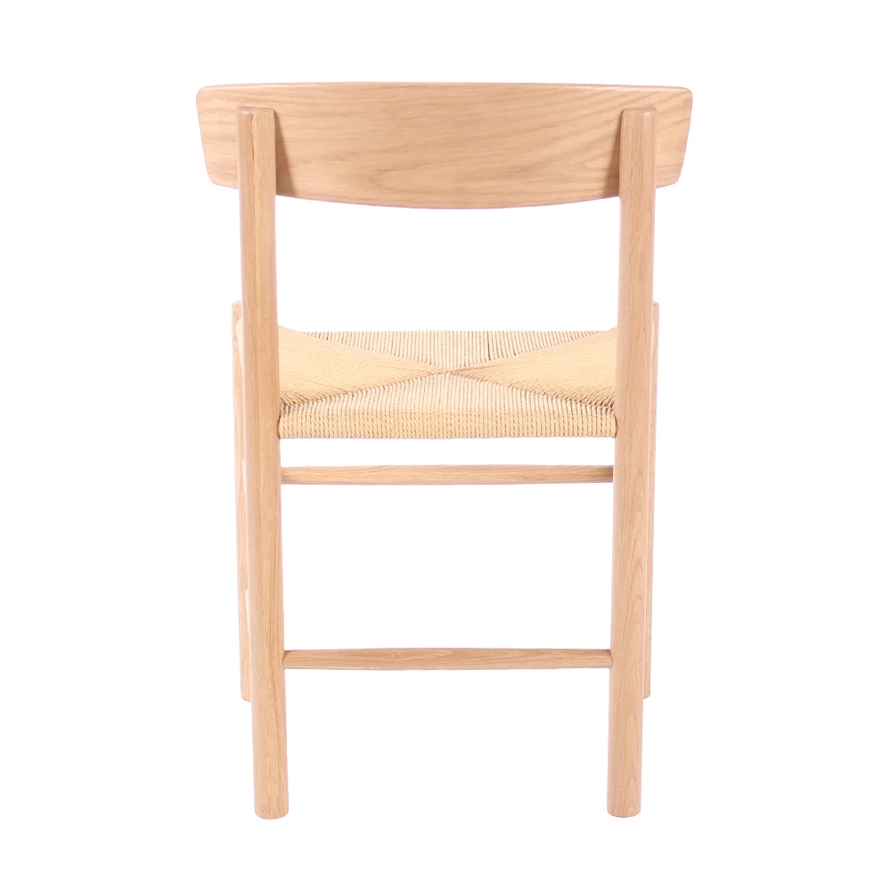 Walnut Solid Wood Dining Chair Nordic Style Cafe Shop Furniture Woven Modern Rope Chair