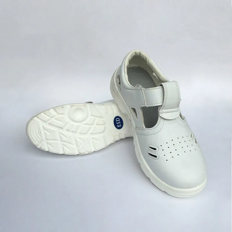 
Quality PU Sole White Steel Toe Cleanroom Antistatic ESD Safety Work Shoes 