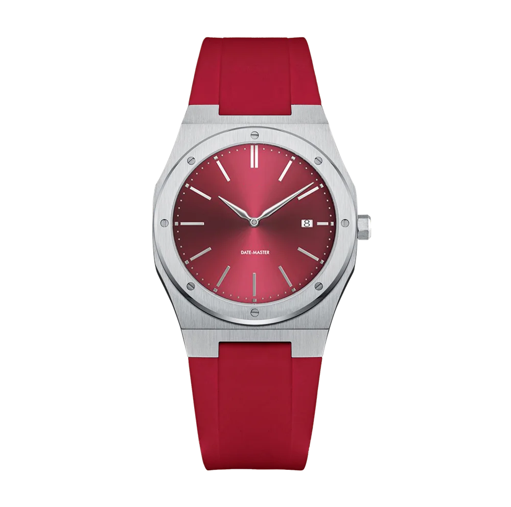Fashion Ultra Thin 7mm Case Red Sunray Dial Calendar Quartz Customize Female 36 Mm Watch Date Luxury Women Watches