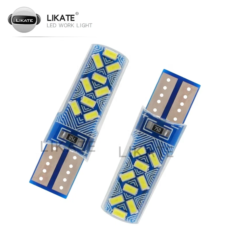 LKT Car T10 W5W 5050 Strobe Rgb T10 Cob 18led Car Dc 12v Silicon Light Bulb Waterproof Colorful