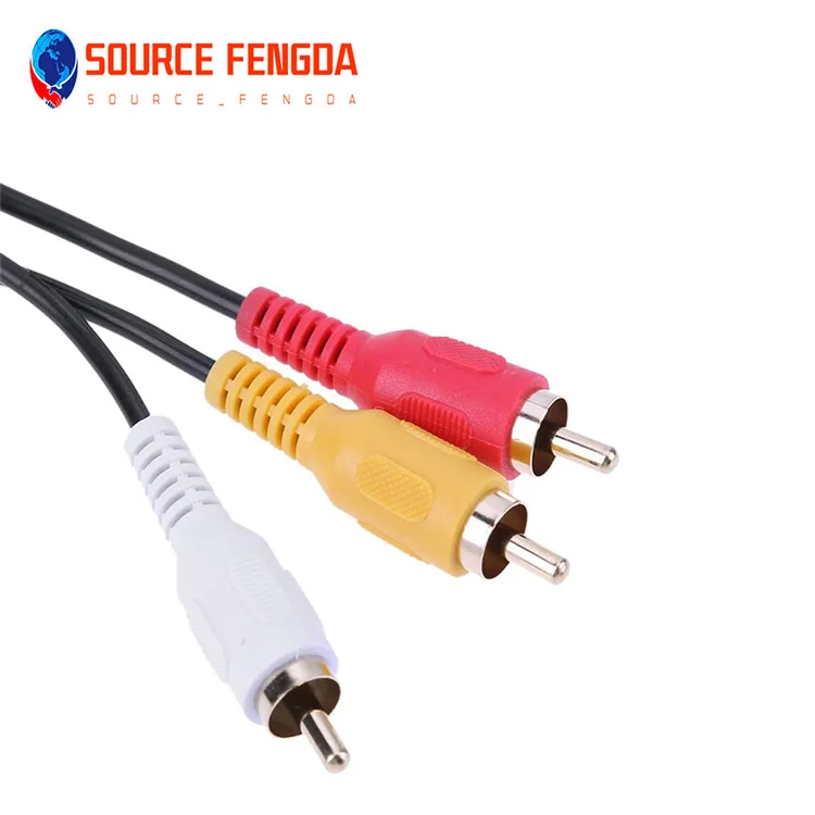 4 in 1 Car Audio Video connectors cables Round USB3.0&3RCA male to female fast charging cable for phone TV DVD