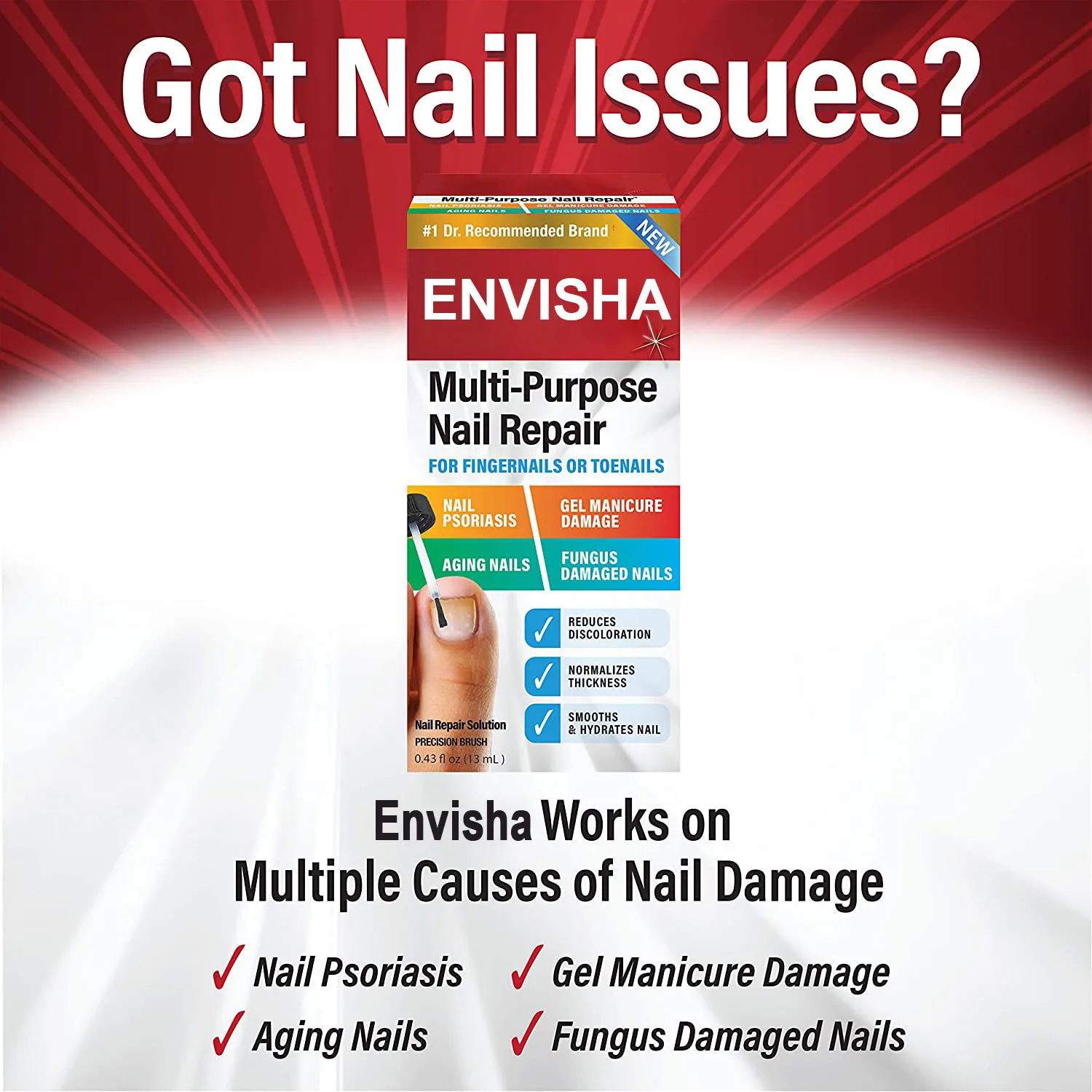Envisha custom nail repair oil anti fungal nail infection fungus nail treatment with brush