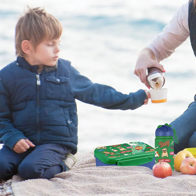 ODM design leak-proof 600 ml bento box with Ice tray plastic lunch box for kids