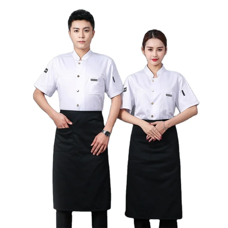 
Factory Supply Restaurant Kitchen Cookwear Chef Cook Uniform Chef Jacket Coat short sleeve 