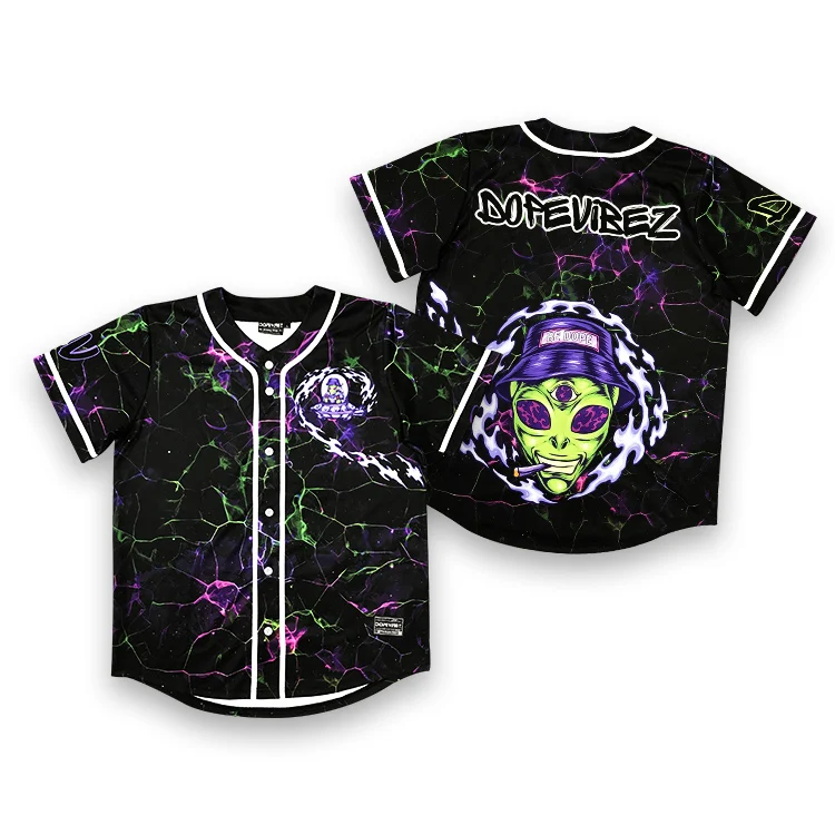 Custom Cheap Blank Baseball Jersey Black Design Sublimated Embroidery Logo Jersey Baseball Shirt