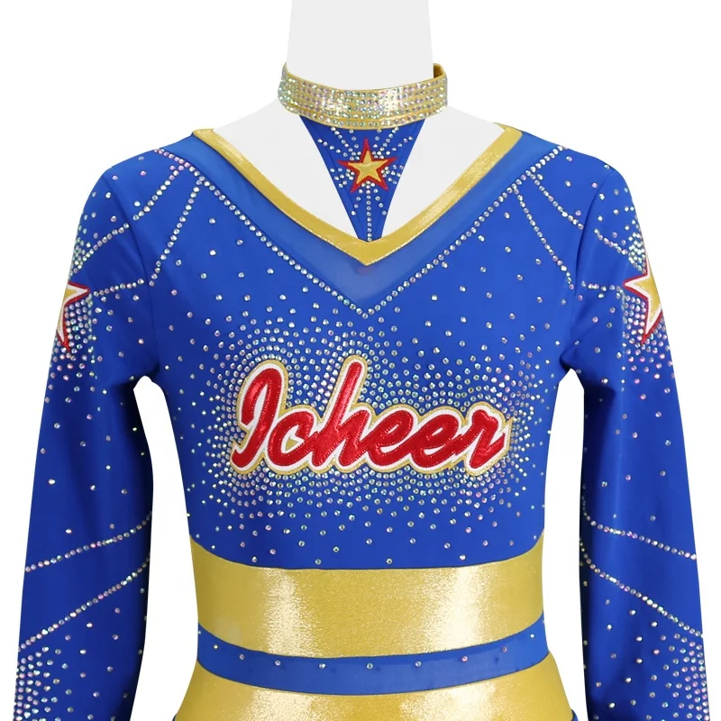 Custom Wholesale School All Star Dance Rhinestone Girls Youth For Kids Blank Cheer Uniforms Cheerleading Costume Outfits