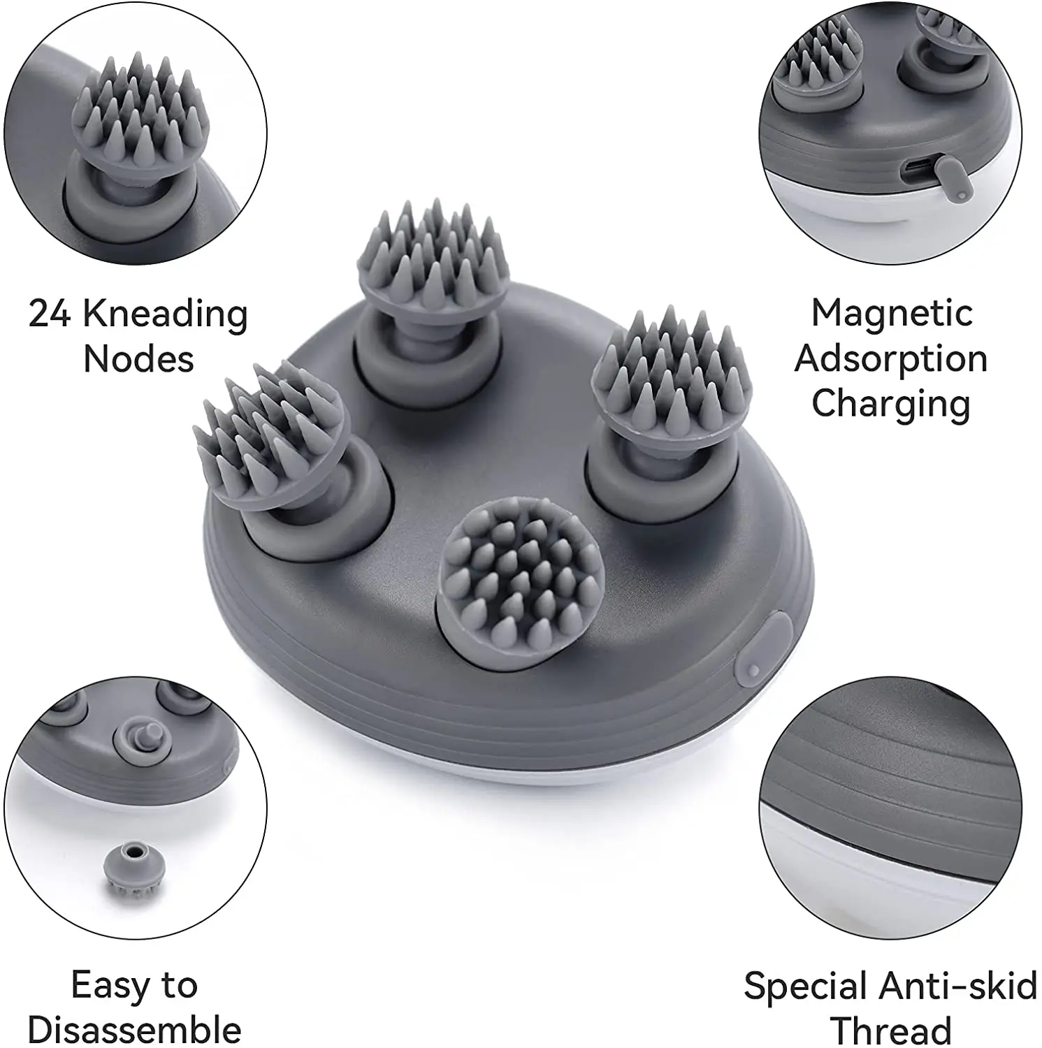 24 Kneading Nodes Electric Cat Massager Body Kneading Relax Shoulder Neck Deep Tissue Head Scalp Massager