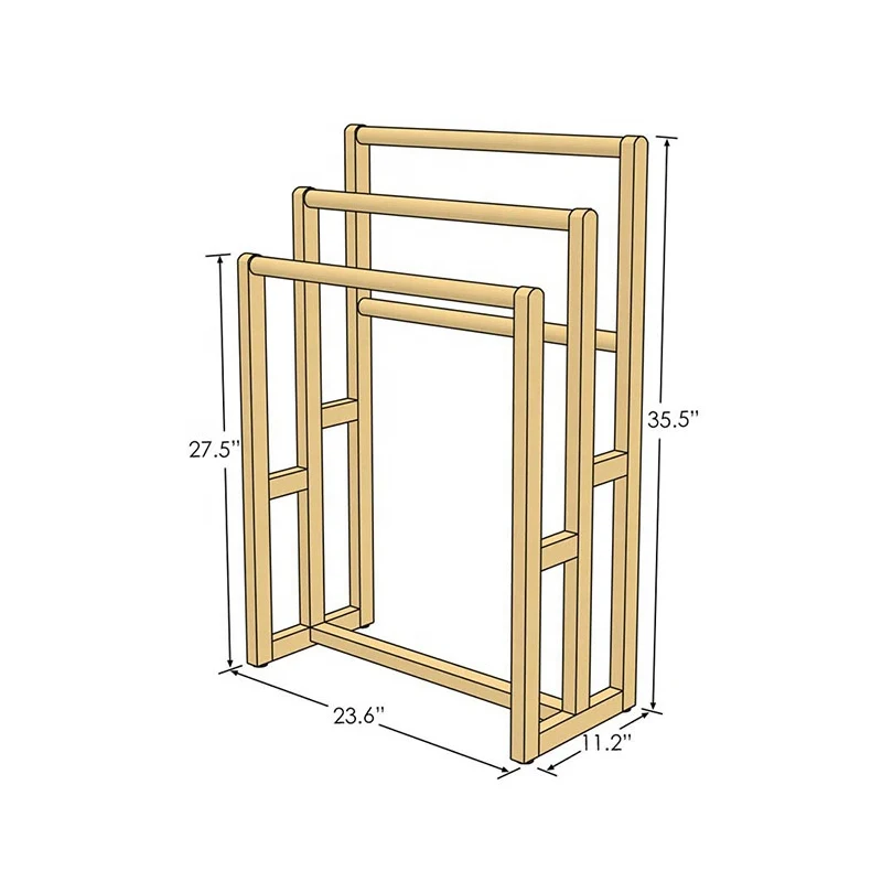 
classic design removable cheap custom bamboo ladder towel rack/towel shelf/stand hanger 