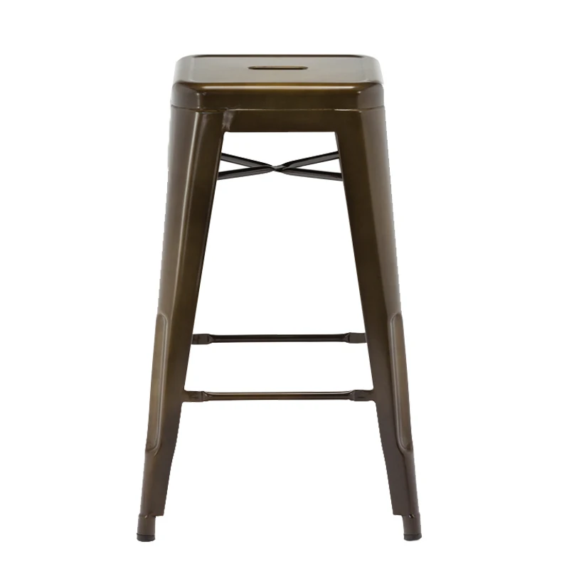 China industrial french style outdoor electroplate rose gold metal bar stool
