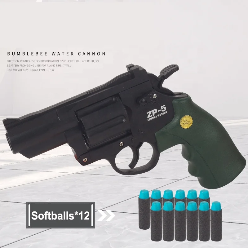 Wholesale Safe Material Zp5 Revolver With Soft Bullets Hooting Game Simulation Manual Model Toy Guns For Adults Outdoor Play
