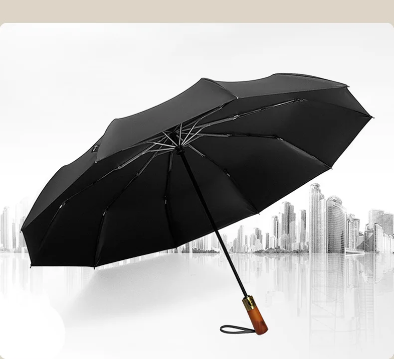 Promotional Custom Printing Three Folding Umbrella Golf Umbrella