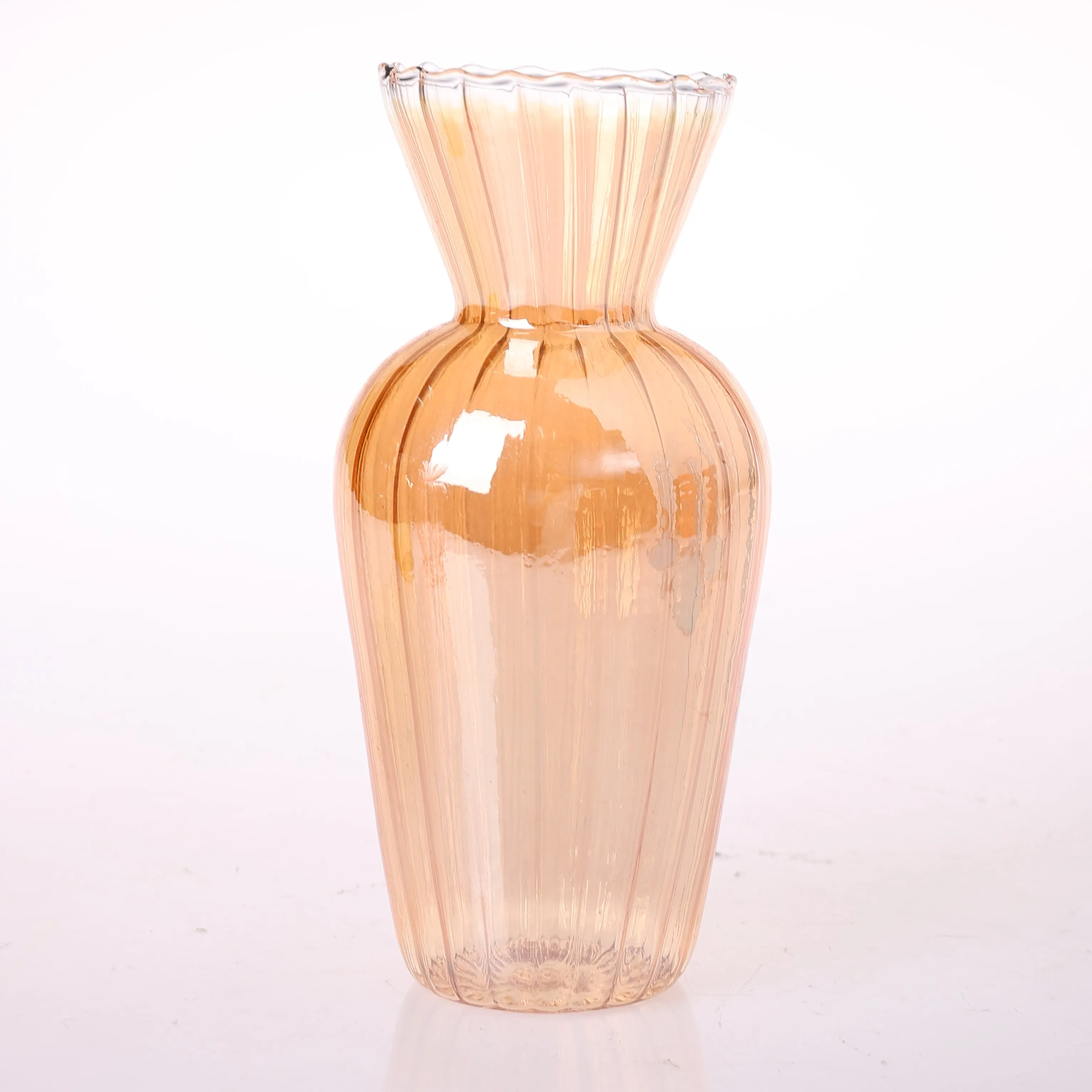 Most Popular mini clear glass vases for Home decoration pink flower vases