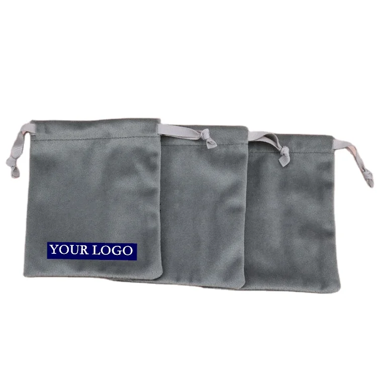 Flannel Jewelry Bracelet Packaging Ribbon Drawstring Chic Velvet Pouch for Wedding Favor Gift Bags Packing Storage Jewelry Pouch