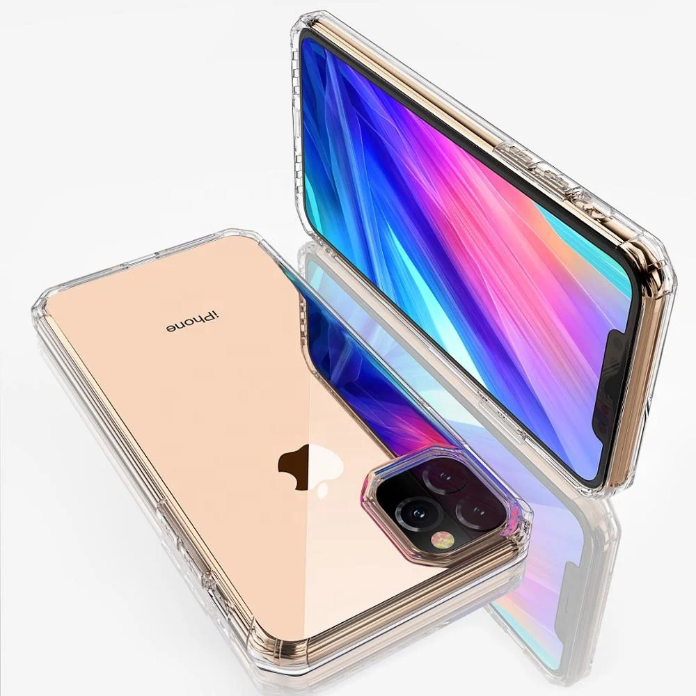 
2019 Amazon for iPhone 11/11pro/11pro Max cases soft Transparent Air Pressure cell phone case Four corners shockproof silicone 