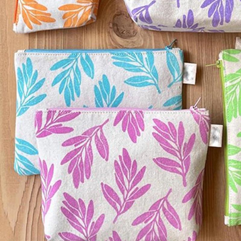 Hot Sale Natural Eco-Friendly Bio 100% Cotton Canvas Multiple Sizes Toiletry Makeup Cosmetic Pouch Bag With Your Logo Design