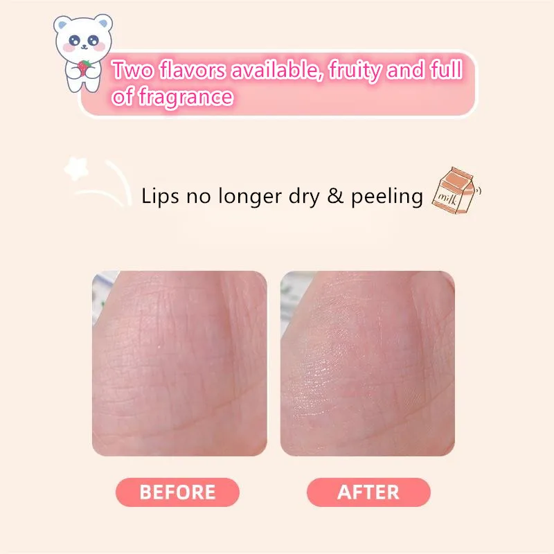 OEM Organic Natural Lip Stick Moisturizing Repair Lighten Lip Lines Honey Peach Strawberry Nourishing Lip Balm