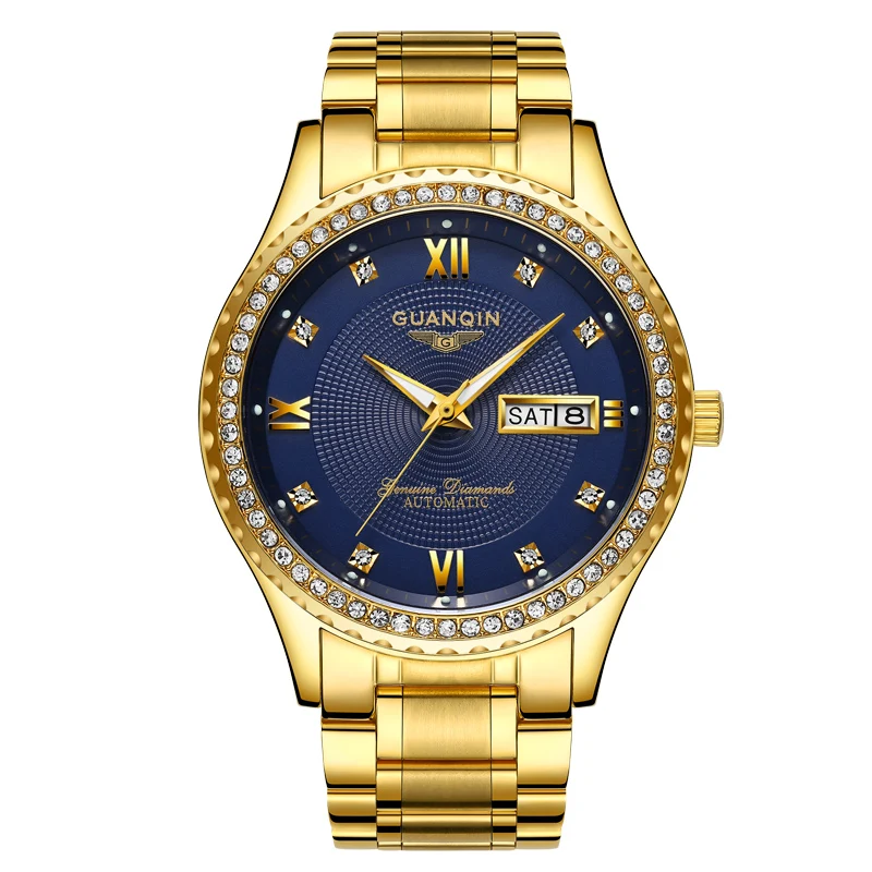 Automatic business Mens Stainless Steel mechanical watches for men winding luxury