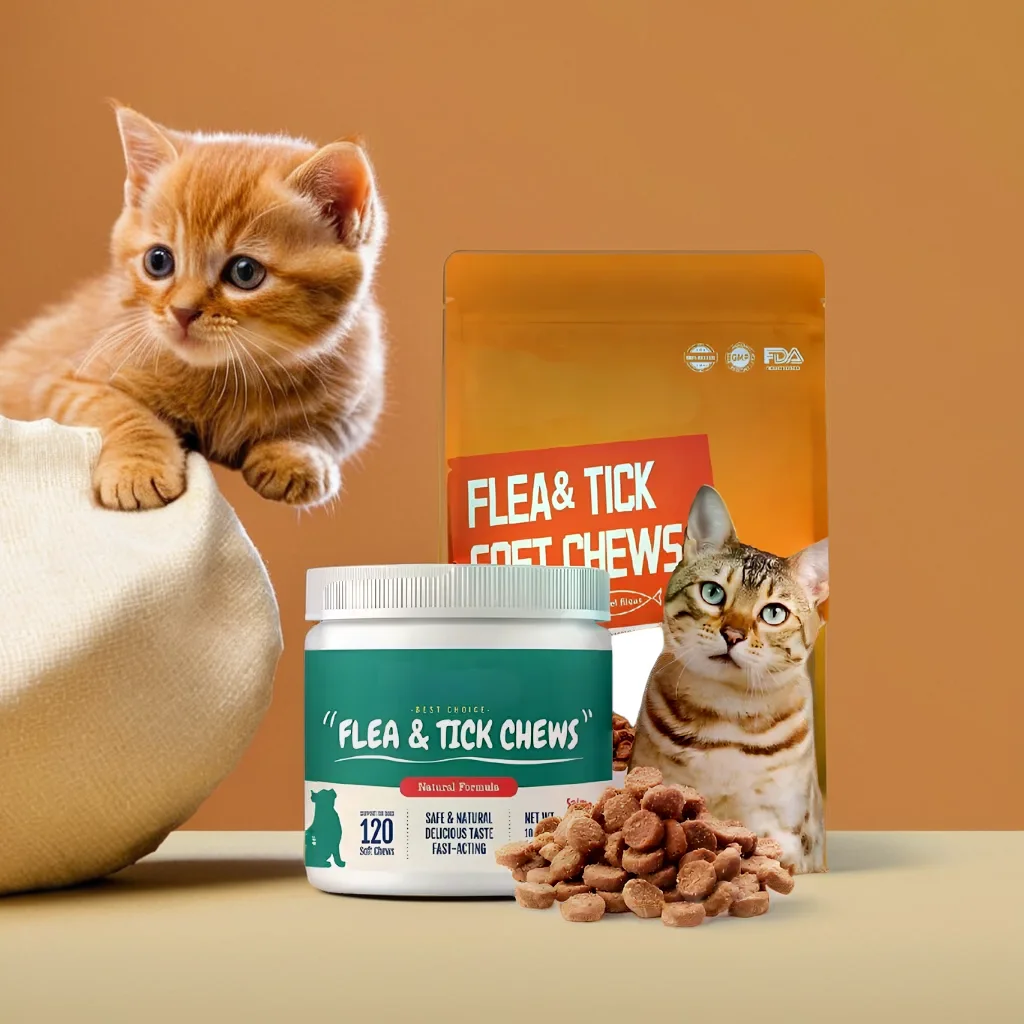 Car Food Vitamin and Supplement Multivitamin Flea and Tick Chews for Cat Pet Supplement Chews