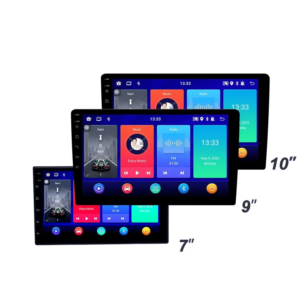 2 Din Android 7 9 10 дюймов Автомобильный мультимедийный видеоплеер Универсальный двойной GPS навигация стерео радио