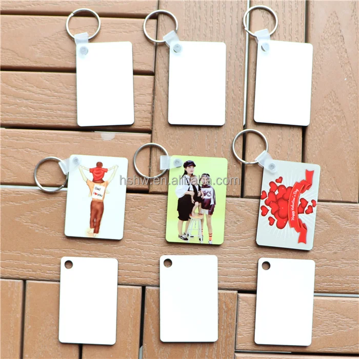MDFSUB customized double-sided 40x60mm sublimation mdf keychain rectangle mdf sublimation keychain blanks with protective films