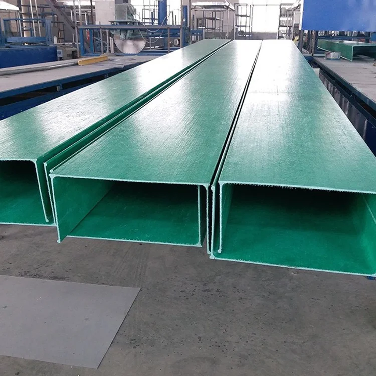 Glass fiber reinforced plastic trough cable bridge