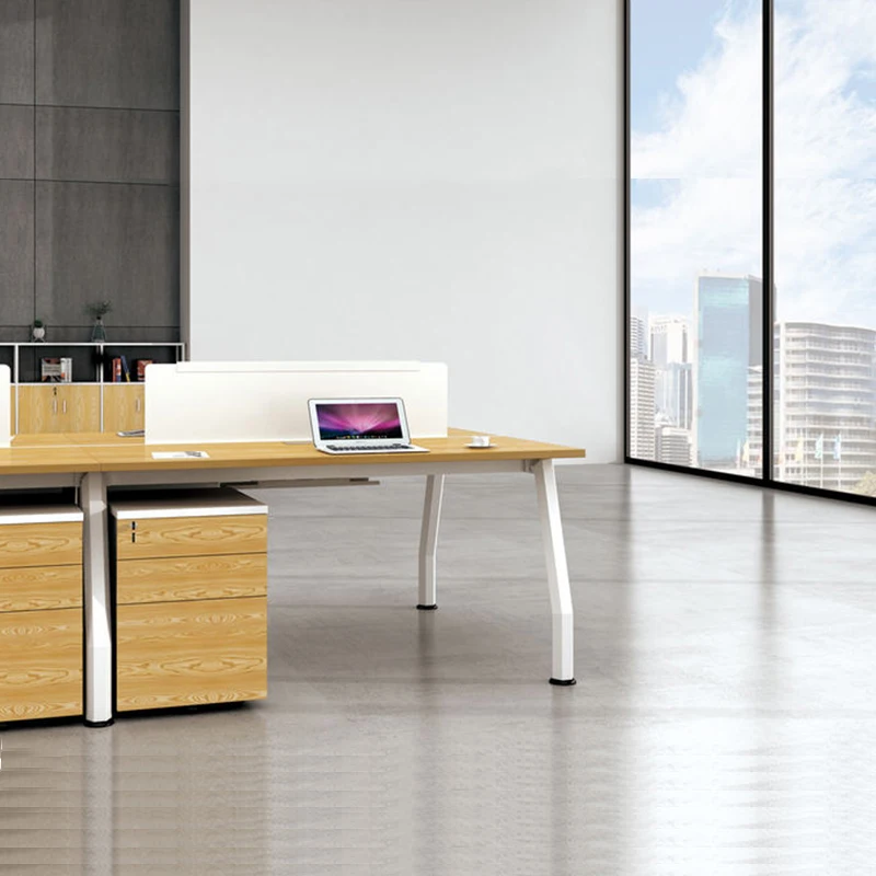 Индивидуальный дизайн офисная Рабочая станция на 2 человек офисные перегородки деревянная двухместная рабочая