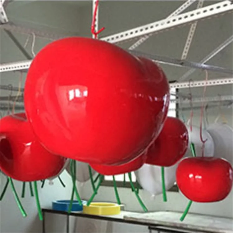 Custom fashion Fiberglass Red Cherry Sculpture  Artificial Cherry Fruit Statue Decoration for  Event Party Holiday Shop