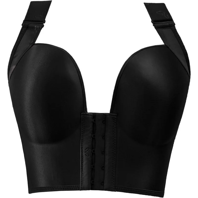 Women Deep Cup Bra with Shapewear Incorporated Hide Back Fat Underwear Shpaer Full Back Coverage Plus Size Front Closure Bra