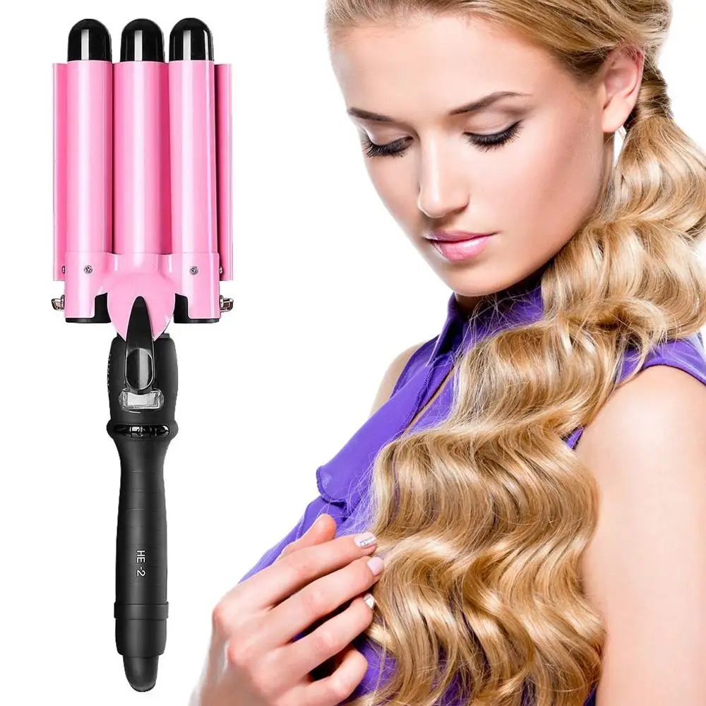 
Automatic Ceramic curling iron barrel waver triple hair curler 
