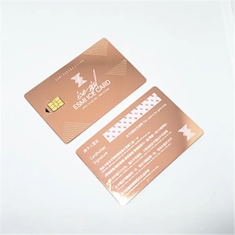 Бесплатный дизайн, черный деловой Золотой металлический размер кредитной карты с зеркальной поверхностью и слотом для чипа