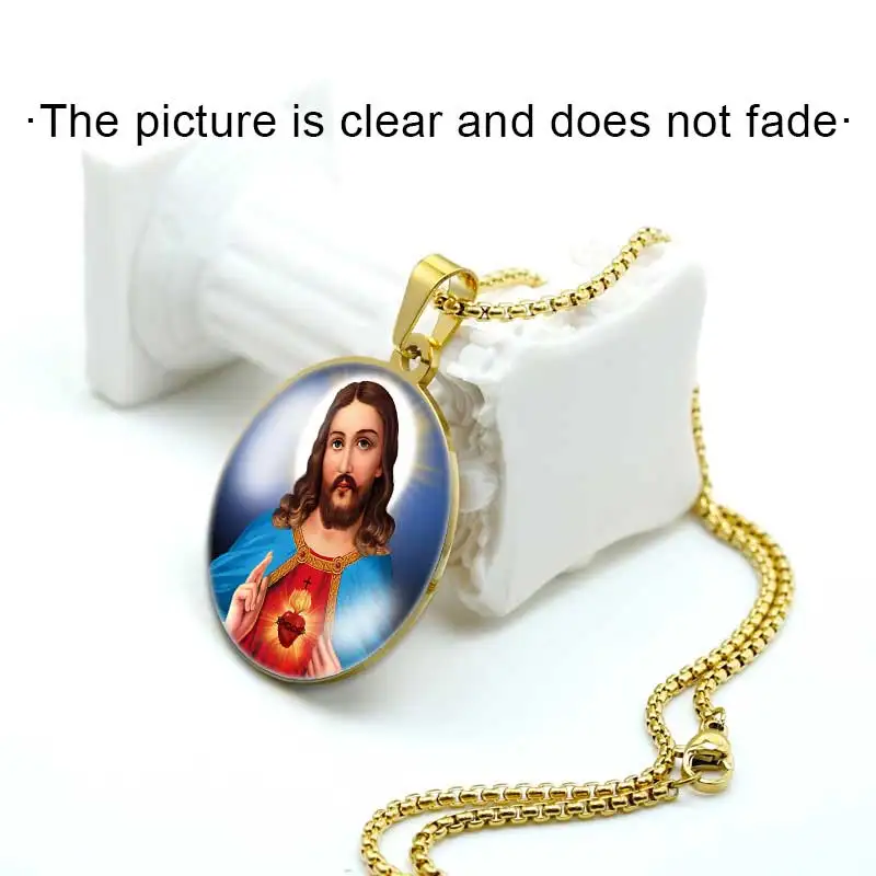 2024 New Men Women Catholic Religious Jewelry Prayer Hand Pendant Necklace Christian Necklace Religious Bible Verse Gift