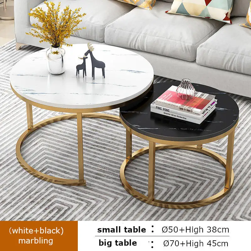 Rock plate tea table TV cabinet modern simple light luxury fashion combination set small apartment  bedroom home tea table