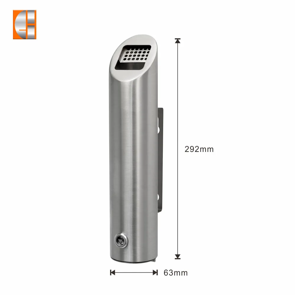 Stainless steel cigarette bin wall mounted ashtray ash disposal outdoor cigarette bin custom OEM ashtray supplier