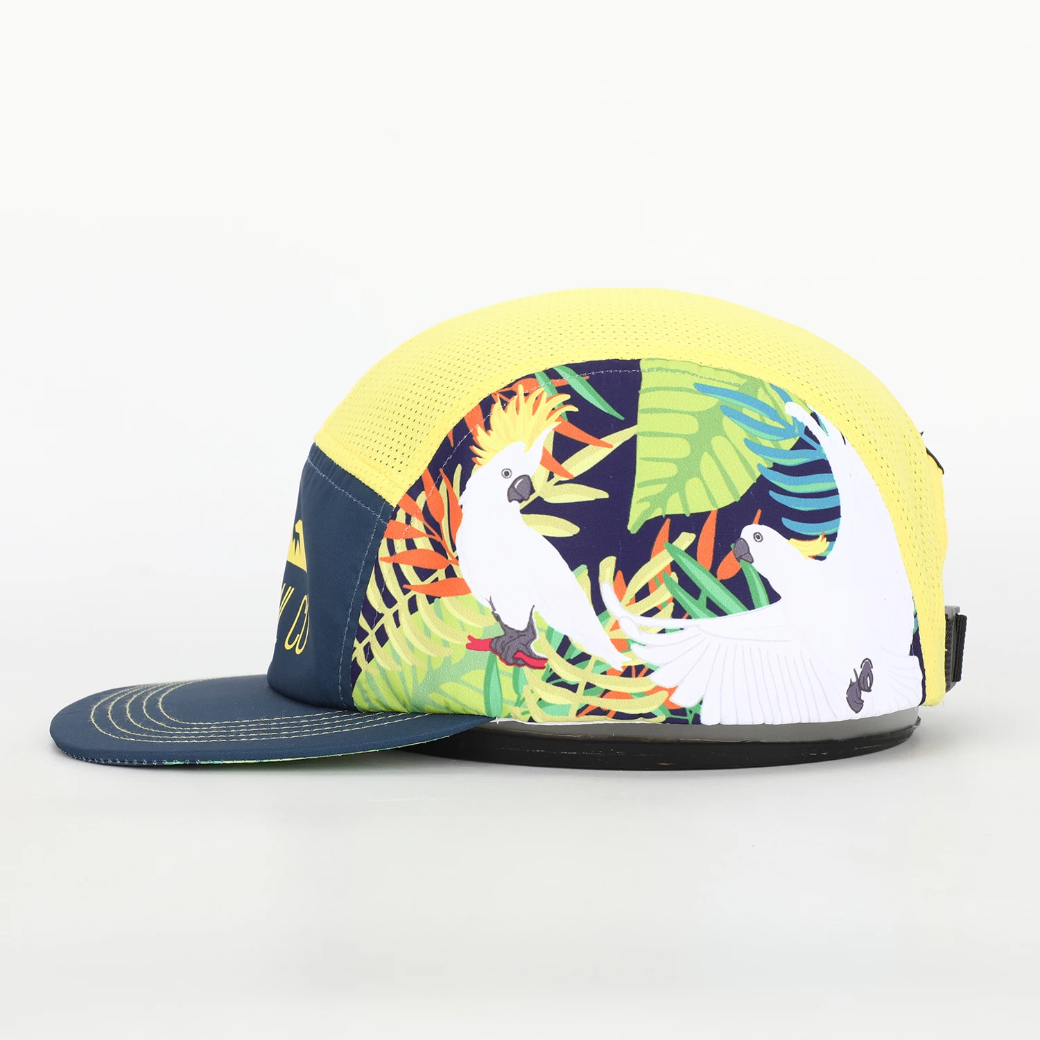 OEM Custom Design Rubber Printed Logo All Over Printing 5 Panel Camp Cap,Sports Running Camper Hat,Lightweight Camping Cap