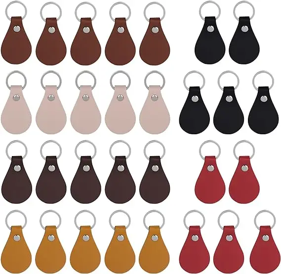 Hot Sales High Quality RFIDNFC Custom PU Leather Keychain DIY Car Pendant Gift Personalized customization Engraving Logo Keyring