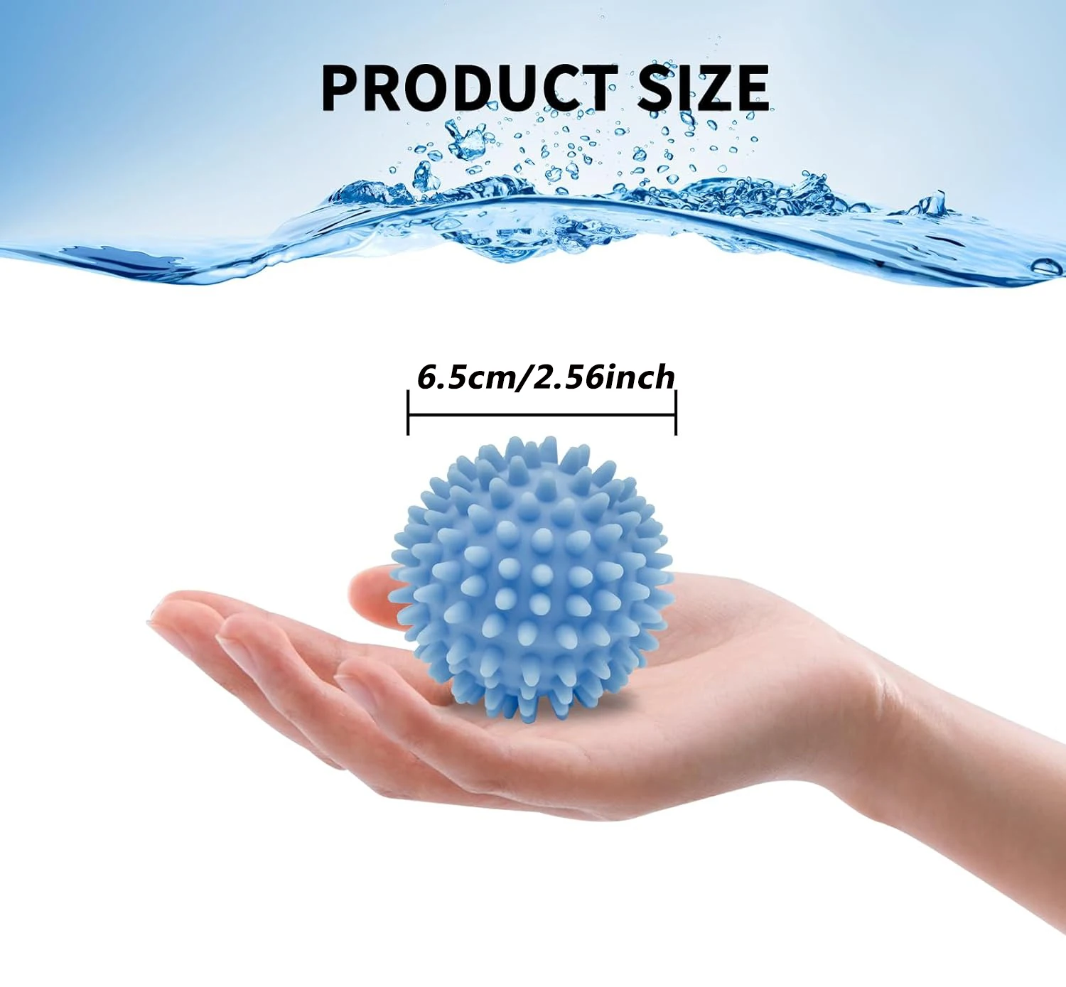 6.5cm Household Plastic Dryer Ball Anti Static Silicone Washing Ball Custom PVC Laundry Dryer Balls