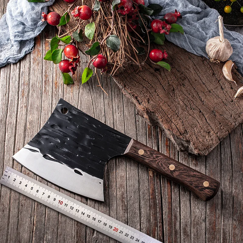 Handmade Forged Kitchen Knife Stainless Axe Butcher Meat Cleaver for Chef Use with Stainless Steel