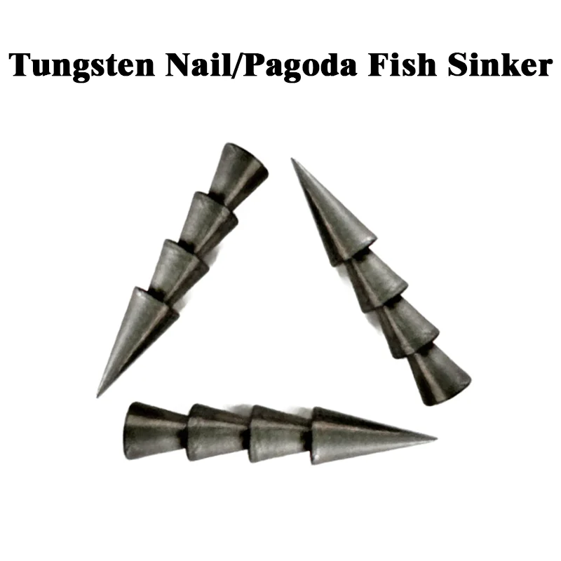 Tungsten Nail Weights for Bass Fishing Insert Sinkers for Bass Fishing Lures Wacky Worm Pagoda Weight Fishing Sinker