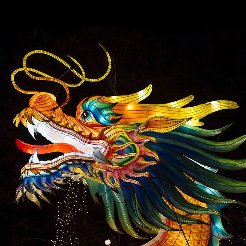 Traditional Festive Lanterns Dragon Motif Lights Animal Amusement Park Christmas Decoration Supplies Outdoors