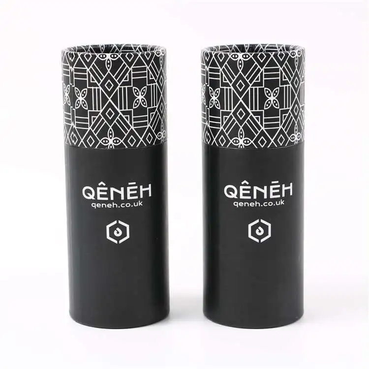 Custom Logo Biodegradable Brown Craft Paper Cardboard Tube For Tea With Rolled Edge Round Cylinder Packaging Box