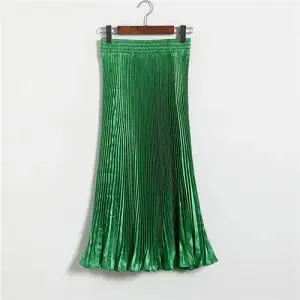 OEM Autumn Winter High End New Pleated Waisted A-line Multicolor Skirt for Women