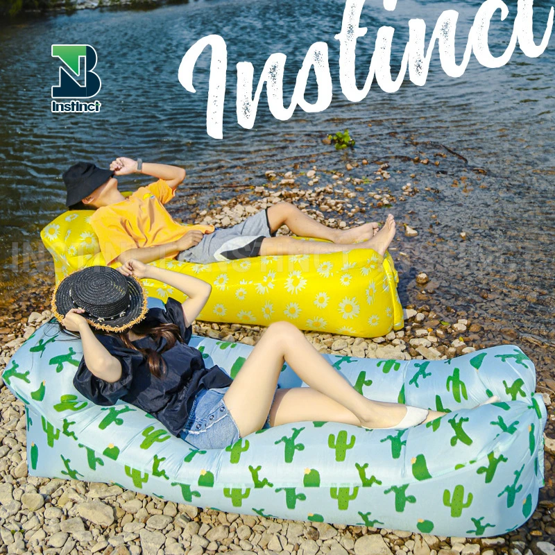 INSTINCT cute pattern  Inflatable Lounger Camping Lazy Bag Air Sofa For Beach Sleeping Bag