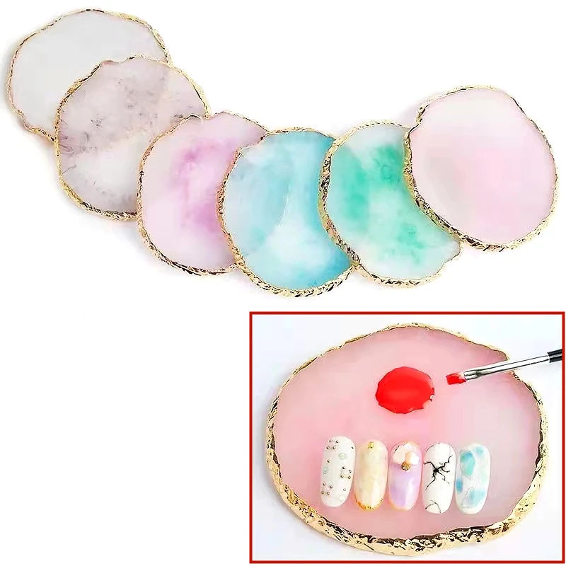 Nail Art Tools Rounded Nail Polish Gel Color Mixing Tray Washable High Quality Resin Mixing Palette