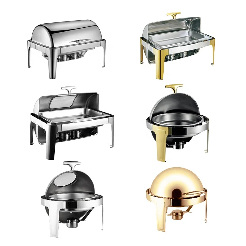 Professional Stainless Steel Hotel Chafing Dish Catering Equipment Buffet Stove Server Chafer Set Party Catering Food Warmers