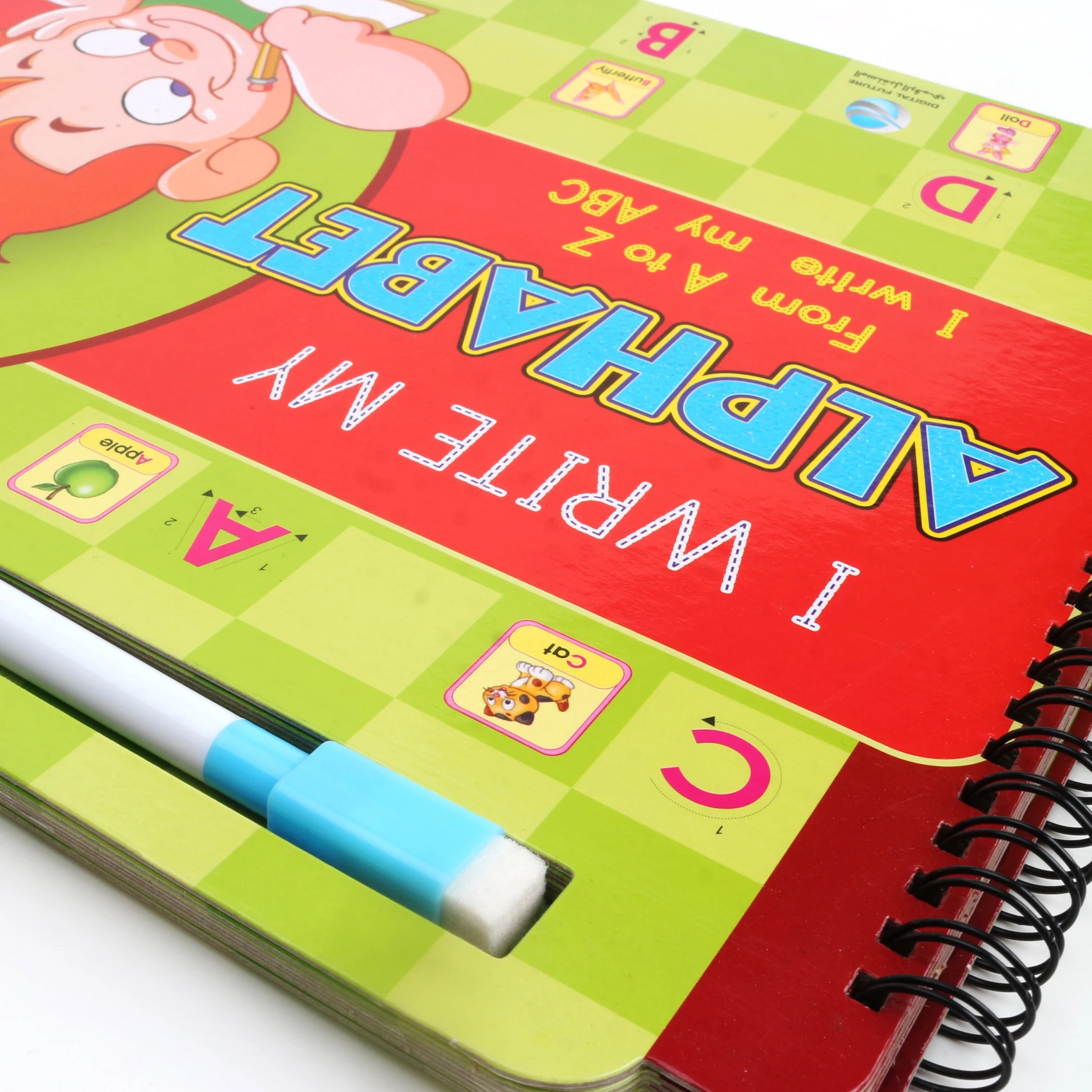 Customized Book flip chart wipe clean book Wire-O Binding Arabic Math brochure