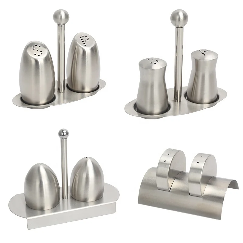 Stainless Steel Spice Jar Glass Spice Jars Seasoning Storage Bottles Stainless Steel Salt And Pepper Shakers