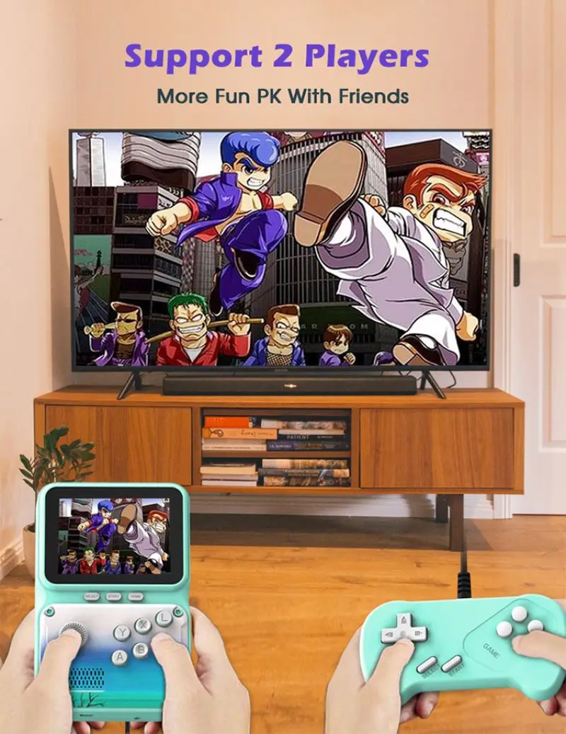 3.0 Inch  2 Players Retro Game Console Handheld Game Player SUP 500 In 1 Video Game Gamepad Controller