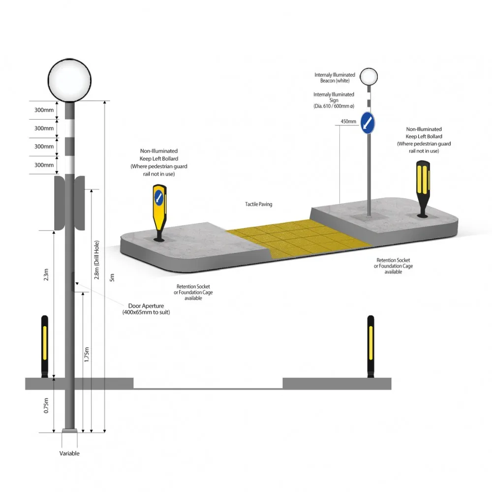 High Quality LED Zebra Crossing Pedestrian Walkway Safe Light Flash Traffic Signal Led Duty Lamp Traffic Safety Warning Light